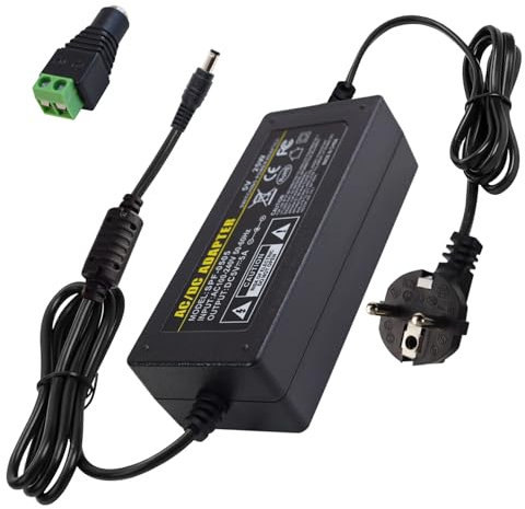 Adaptador de Corriente AC 100-240V a 5V 5A Transformador 25W Fuente de Alimentación Universal con Enchufe de 5.5 x 2.5 mm para Tiras LED, Cámaras, DVD, Pantallas LCD y Otros