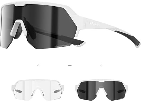KAPVOE Occhiali Ciclismo Fotocromatici con Protezione UV400 Occhiali da Sole Sportivi Uomo Donna per Mountain Biking Running MTB K360