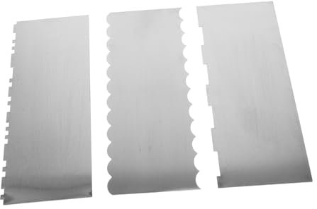 ZUNOXAZ 3 Pezzi Raschietti per Torte Acciaio Inossidabile Strumenti per Decorare Torte e Livellare Fondente per Dolci e Creazioni Cucina