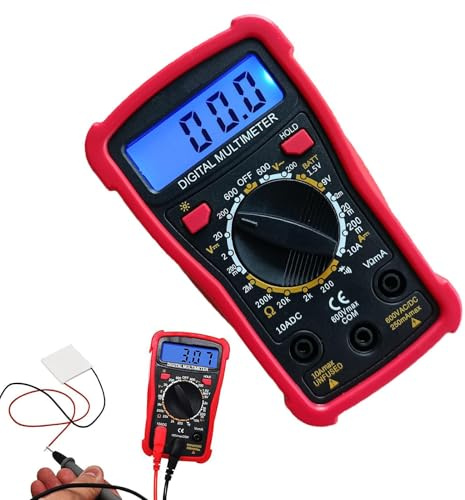 Digital multimeter Volt Meter - Precision Electrical Testing Tool med bakgrundsbelyst LCD, mätspänning, ström, motstånd, kontinuitet och dioder | Smart multimeter för hemunderhåll, kretsproblem