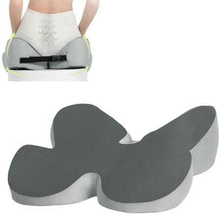 Ftemglo Cojin Coxis, Cojin Ergonomico Silla Oficina, Cojín de Espuma Viscoelástica, Alivio de la Presión en Caderas, Coxis y, para Oficina, Asiento de Coche, Silla