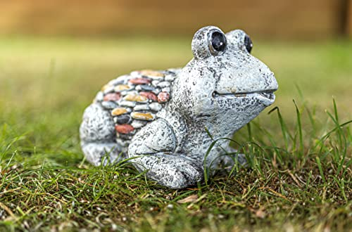 Garden Mile Frog Statue With Stone Effect, Garden Ornaments Outdoor Animals Free Standing Animal Figurine Garden Statue And Sculpture For Outdoor, Indoor, Patio, Lawn, Walkway Decor