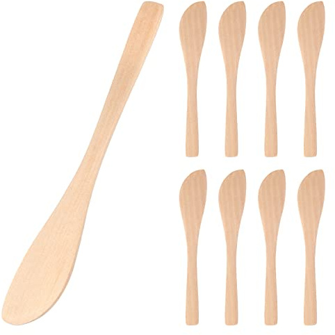 Gadpiparty 20pcs Spreaders, Butter Knife Spreader, Wooden Dumpling Filling Spoon Multipurpose Wonton Stuffing Spoon Cream Cheese for Kitchen Baking 6.5 Inch