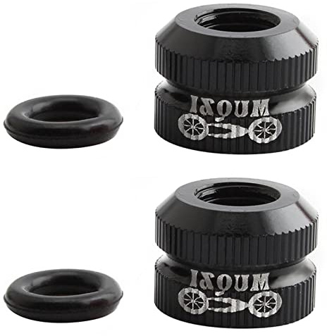 2 Packs Bike Tire Presta Valve Nut Bicycle Inner Tube Valve Nuts with Sealed O Rings for Mountain Road Bikes Accessories Cycling Parts (Black)