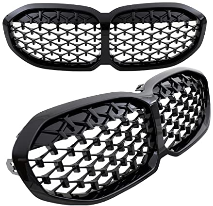 DM Autoteile 19020 Sport Diamant Kühlergrill schwarz Glanz Performance kompatibel für BMW 1er F40 ab 2019