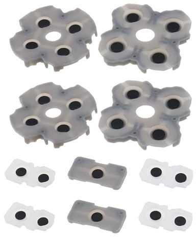 The Lord of the Tools Juego de 2 almohadillas de silicona conductoras para botón de mando L1R1, pieza de repuesto compatible con controlador PS5, color gris