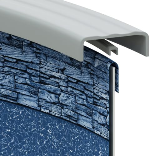Pureline 15' x 30' Oval Stacked Stone Overlap Above Ground Pool Liner, 48 - 52 Wall, Standard Gauge
