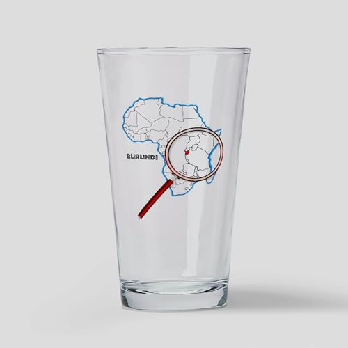 CafePress Burundi Under A Magnifying Glass Pint Glass, 16 oz. Drinking Glass