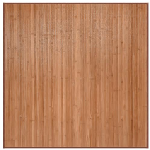 vidaXL Teppich, Bambusteppich Quadratisch, Bambusmatte rutschfest für Wohnzimmer, Läufer Küchenteppich Flurteppich, Modern, Natur 100x100cm Bambus