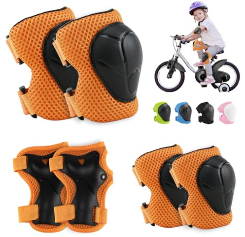 Protezione Kit per Bambini 6 in 1 Protezioni Skateboard Bambino Set di Ginocchiere Protezioni Ginocchiere Gomitiere Tutore Polso Set per Ragazze Ragazzi Skateboard Bicicletta Pattinaggio Monopattino