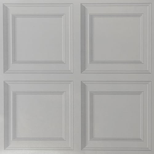 Putentfun Grey Wood Panel Effect Wallpaper - Realistic 3D Wooden Panelling Effect Textured Retro Embossed Tartan Wallpaper for Living Room Bedroom Feature Wall