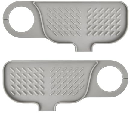 Volumoon Protezione antispruzzo per della cucina, paraspruzzi per rubinetti da cucina, Tappetino Lavello e Proteggi Lavandino per Rubinetti, Patchwork Grande Tampone di Drenaggio per Rubinetti, Grigio