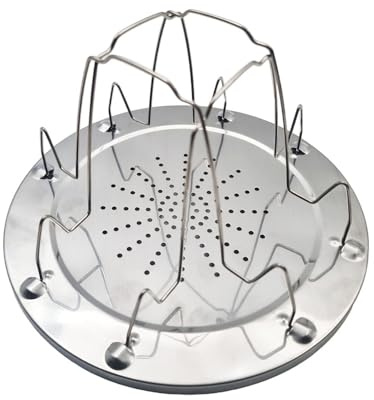 Portable Toasting Rack for Camping – Stainless Steel Foldable Bread Toaster for Gas Stove – Toasts 4 Slices – 22cm Diameter Base – Outdoor Campfire Cooking Accessory