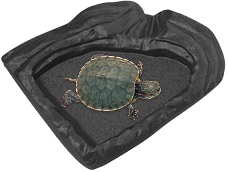 Générique Sköldpaddamatskål - reptiler baddamm | utrymmesbesparande för vattenskål och sköldpaddsmat, orm, skäggig, gecko, akvarium, terrarium