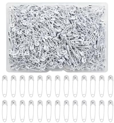 120pcs Mini Safety Pins, 19mm Metal Small Safety Pins for Clothes, Sewing, DIY Crafts, Jewelry Making (White)