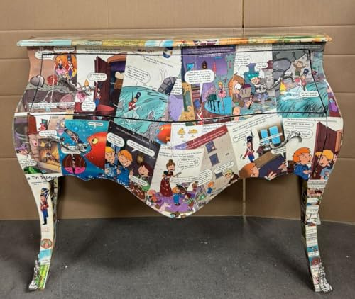 Casa Padrino Cómoda barroca con diseño de cómic y 2 cajones, multicolor/plata, 123 cm
