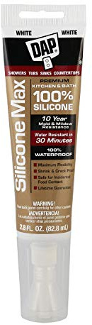 DAP Silicone Max Kitchen & Bath Sealant, White 2.8 Oz (7079808795)
