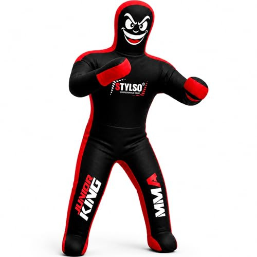 Un-Filled Wrestling Dummy for Kids – Youth Grappling Dummies BJJ, MMA, Jiu Jitsu & Judo Training Partner – Durable Martial Arts Practice Buddy (Black, 4ft / 48 Inches)