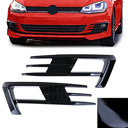 Nebelscheinwerfer Rahmen Gitter GTI Look Schwarz Glanz für VW Golf 7 12-16