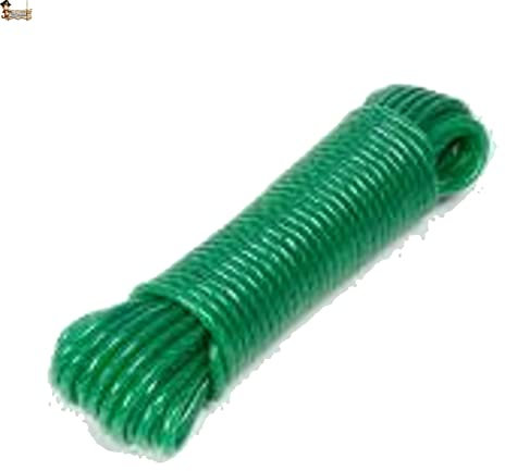 BricoLoco.com Cuerda tendedero Forrada. para Tender Ropa en el Exterior o Interior. Tendedero de poleas, persiana, toldos. Polietileno Revestido. Ø 5 mm. (15, Verde)