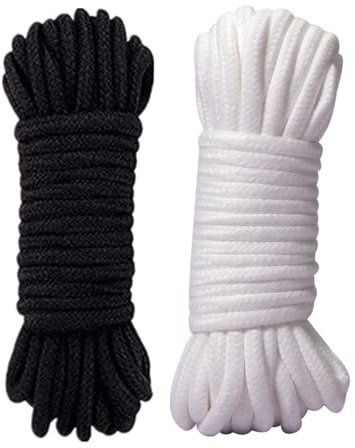 WYSUMMER Soft Rope Cord, 2Pcs 10 M/33 Feet 8 MM All Purpose Cotton Rope Craft Rope Thick Cotton Cord