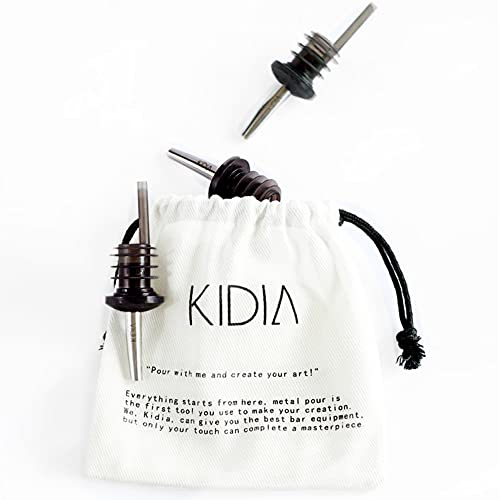 Kidia Metal Pour – Kit 10 Versatori Acciaio Inox - Tappi Universali con Guarnizione in Gomma, Flusso Calibrato 157 BPM, Lavabili in Lavastoviglie | Cocktail Set Barman/Bartender | (1, Classic)