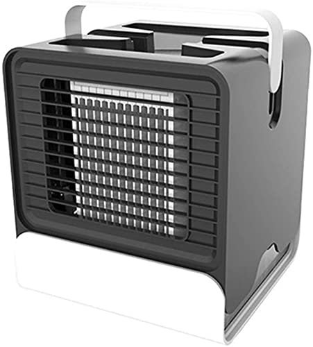 USB bärbar luftkonditionering, mini negativ jon luftkonditionering fläkt, skrivbord fan bord fläkt hanterad fläkt med LED-ljus, inget ljud, tyst och coolt, for hem, sovrum, kontor, svart