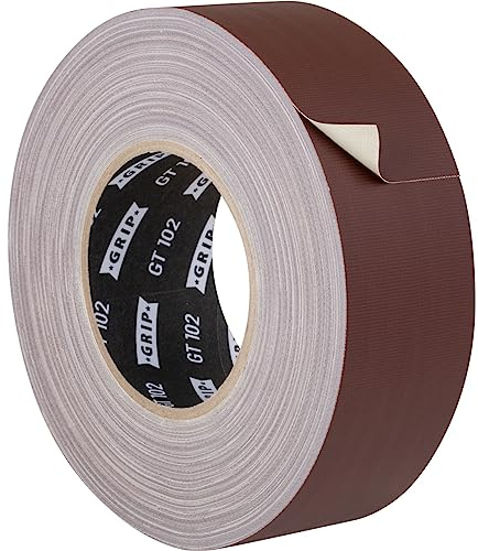 GRIP Eventbasics Gewebeband matt GT 102 | 50 mm x 50 m | Gaffa Tape ablösbar bis zu 3 Wochen | reflexionsfrei | schonendes Klebstoffsystem - dunkelbraun