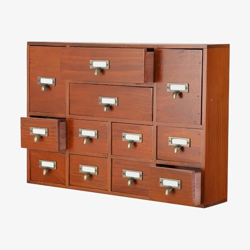 PACKGILO Apothecary Drawers Apothecary Cabinet with Drawers, Brown