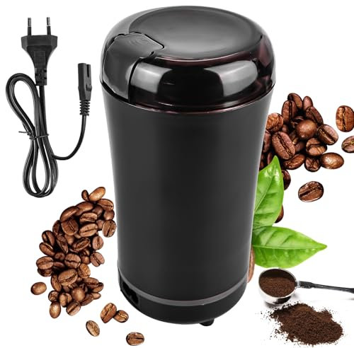 GAOUTO 240W Kaffeemühle Elektrisch: Gewürzmühle Mahlwerk, Elektrisch Gewürzmühle mit Reinigungsbürste und Schlagmesser aus Edelstahl, Leistungsstarker Motor Kaffeemühle für Kaffeebohnen, Gewürze