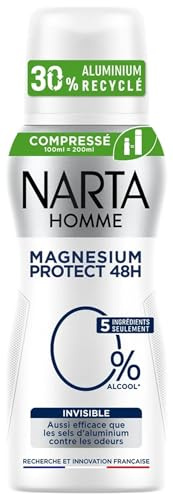 Narta - Déodorant Homme Magnesium Protect Invisible - Spray Compressé - Lot de 6 x 100 ml