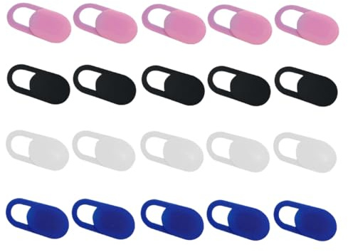 Lot de 20 caches pour webcam, 0,7 mm, ultra-minces, anti-espion, coulissants, protecteurs de confidentialité pour caméras d'ordinateur, téléphones portables et tablettes
