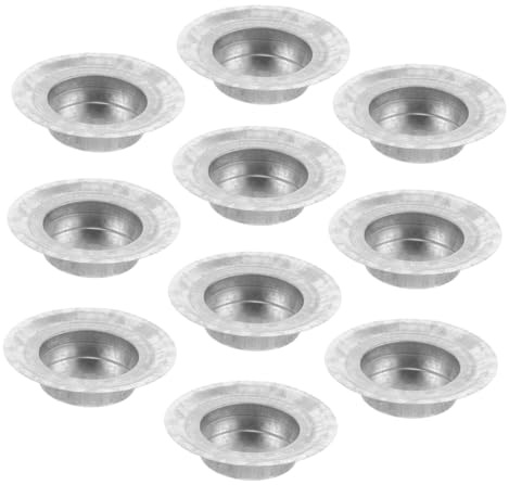 Yardenfun 10pcs Stainless Steel Jars Lid Inserts Metal Candle Holder Inserts Jar Lid Inserts for Tea Light Holder Silver Regular Mouth Candle Inserts