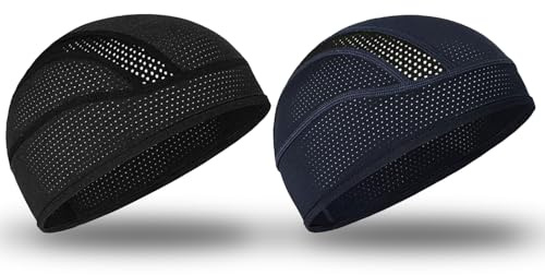 2 Piezas Sotocasco Bici Verano, Gorro Bicicleta Cabeza, Gorro Bajo Casco Moto, Sotocasco Bicicleta Verano para Hombre Mujer, Gorro Bajo Casco Ciclismo Verano para Escalada Ciclismo Moto Correr (A)