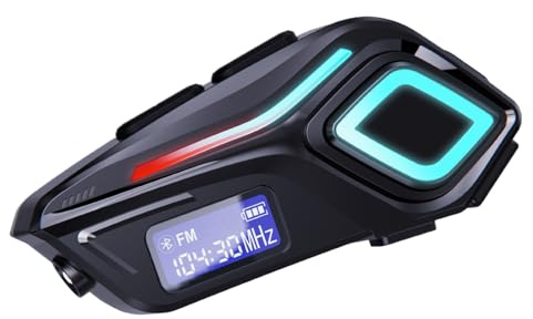 SVCEQZE Intercomunicador Inalámbrico para Casco de Moto, Inalámbricos para Casco De Moto, Auriculares con Función de Radio FM y Sistemas de Comunicación para Motociclistas Adultos y Familia