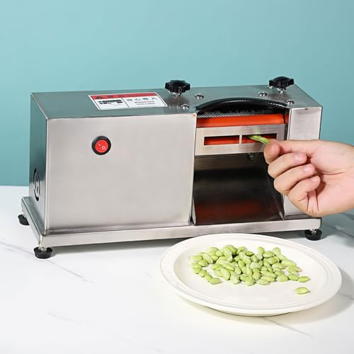 Sbucciatore per fagioli commerciale, sgusciatore elettrico automatico in acciaio inossidabile con regolazione telescopica per sbucciare rapidamente edamame, fave e piselli
