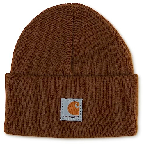 Carhartt Unisex Kids Youth Knit Beanie Cuff Hat, Carhartt Brown (Youth),One Size