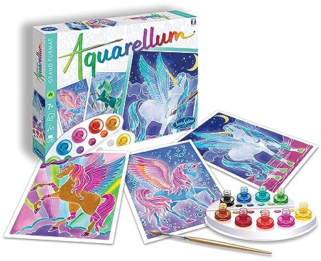 SentoSphère - AQUARELLUM - PEGASES - Kit peinture - Peinture Aquarellable Magique - A partir de 7 ans - fabriqué en France