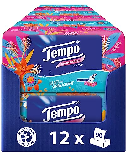 Tempo Duftbox Limited Edition - 6x2 Boxen mit je 90 Tüchern - samtig weich, waschmaschinenfest und biologisch abbaubar