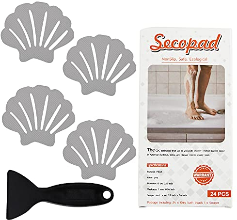 Secopad Lot de 24 Autocollants antidérapants pour Baignoire, Baignoire, Douche, Tapis de Bain