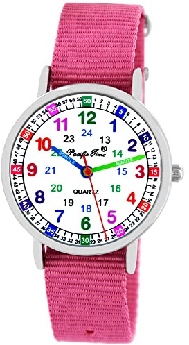 Pacific Time Montre-bracelet pour enfants, garçons et filles, avec bracelet en textile interchangeable, analogique, à quartz