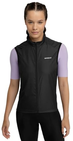 SIROKO - Chaleco Cortavientos de Ciclismo para Mujer V1-W Blaast - L - Negro