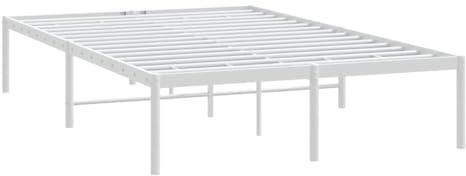 vidaXL Sängram metall vit 135x190 cm, säng, metallsäng, metall sängram, sängar, metallsängar, metall sängramar, gästsäng, gästsängar, enkelsäng