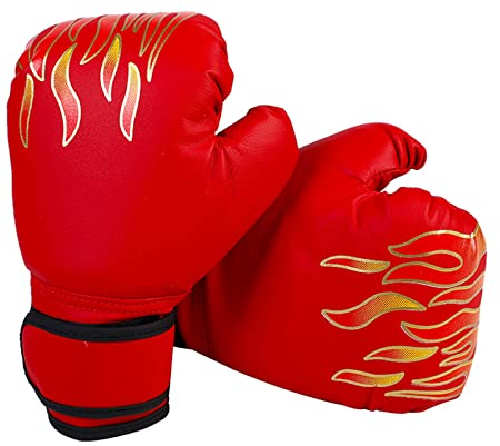 Hwtcjx Boxhandschuhe für Kinder, Junior Sparring Gloves, Boxing Gloves, Kinderboxhandschuhe, PU Boxhandschuhe, Junior Sparringhandschuhe, Altersgruppe 3-12 Jahre, Boxtraining (6 oz, Rot)