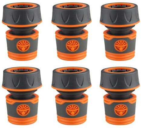Lot de 6 raccords rapides pour tuyau d'arrosage - Raccord de tuyau d'arrosage - 3/4 - En plastique - Pour robinet de maison