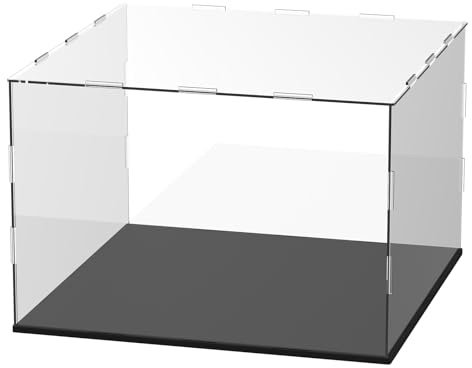 M METERXITY Clear Acrylic Display Case, 12 x 12 x 8 Inch Assemble Clear Acrylic Display Box Dustproof for Action Figures/Model/Statues/Collectibles/Doll/Toys/Home Storage