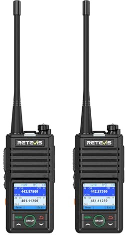 Retevis RB658 Walkie Talkie, Bluetooth-tvåvägsradio, App Ansluta, 1800mAh, AI-Brusreducering, 1,77-Tums Skärm, för Flotta och Fordonskörning (2-pack, Svart)