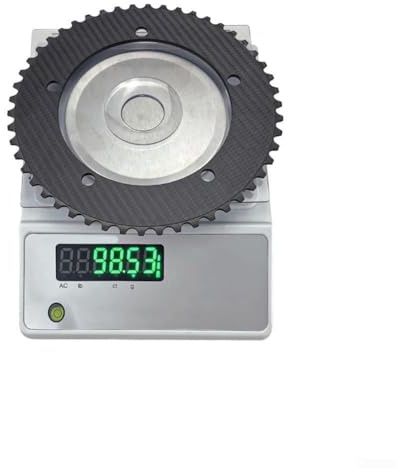Pumixiy Cadena de fibra de carbono para bicicletas de engranaje fijo con montaje BCD144 y relaciones de transmisión 49T-64T, componente ligero de una sola velocidad (50T)