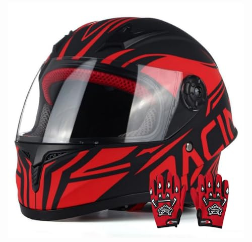 Casque Intégral Homologué DOT Pour Enfants (Moto, Karting, Scooter Électrique, Cyclomoteur), Casque Pour Enfants (Garçons Et Filles) Pour Quad/Moto Tout-Terrain (3-14 Ans). 6,S/(47~58cm)