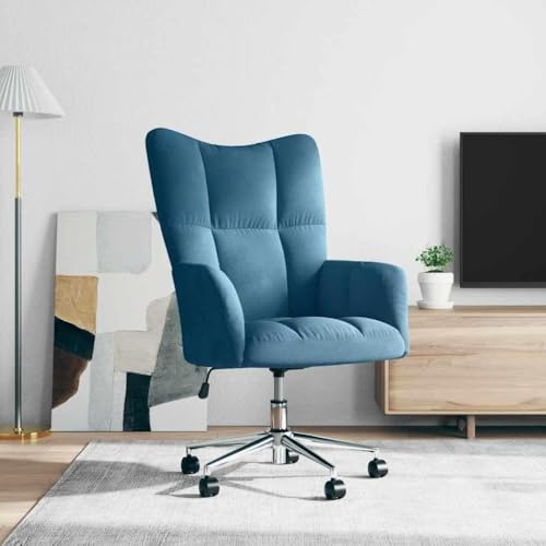 Silla Ajustable Para Televisión Silla Para Televisión, Sillón De Terciopelo Azul, Para Salón Y Dormitorio, Instalación Rápida